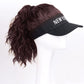 🥳2026 HOT SALE🥳💞50K+ SOLD!👒💨 50% OFF! 2‑in‑1 Visor Hat with Ponytail Wig – Instant wavy hair + sun protection. Open‑top keeps you cool. No more bad hair days! 🌞✨