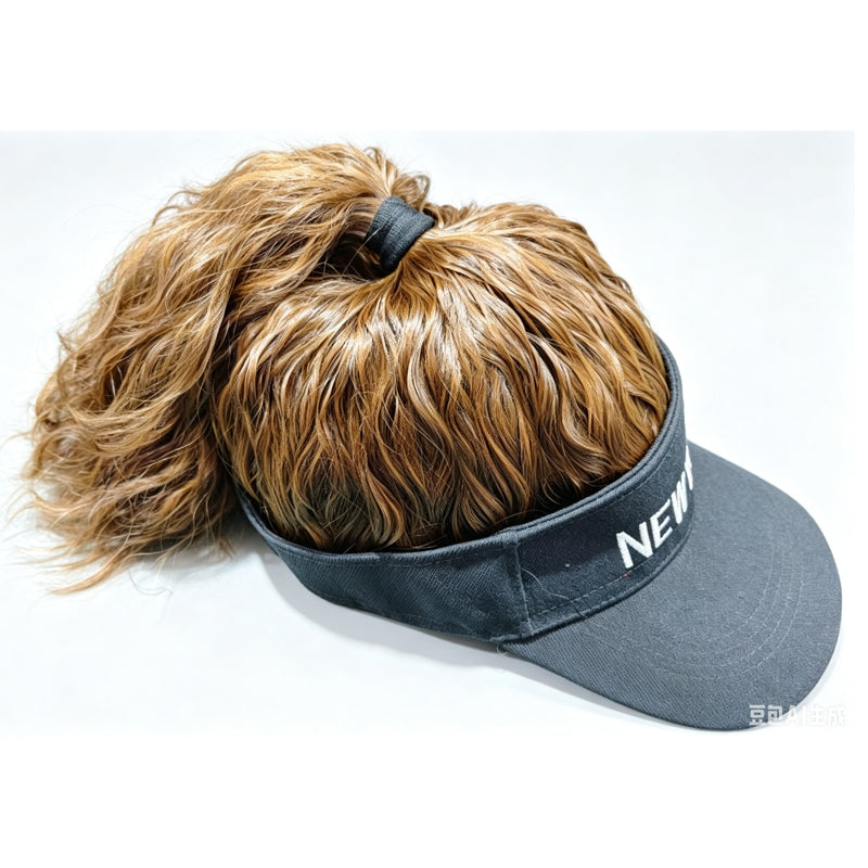🥳2026 HOT SALE🥳💞50K+ SOLD!👒💨 50% OFF! 2‑in‑1 Visor Hat with Ponytail Wig – Instant wavy hair + sun protection. Open‑top keeps you cool. No more bad hair days! 🌞✨