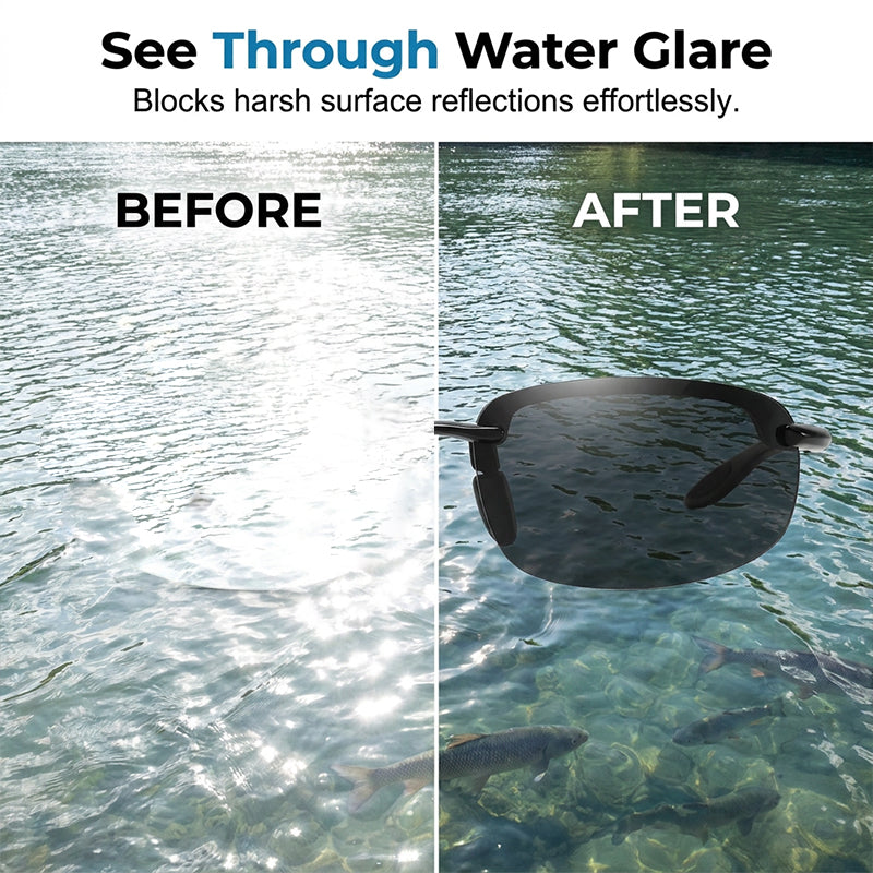 🥳2026 HOT SALE🥳💞50K+ SOLD!🎣🪄 50% OFF! Ultra‑Light Polarized Fishing Sunglasses – Only 15g, cuts glare, sees through water. All‑day comfort for lake & river! 🌊✨