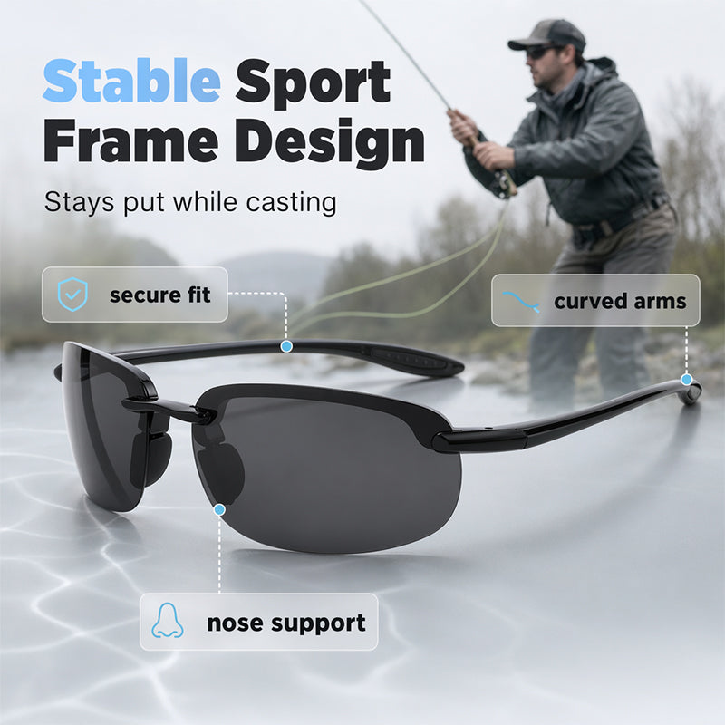 🥳2026 HOT SALE🥳💞50K+ SOLD!🎣🪄 50% OFF! Ultra‑Light Polarized Fishing Sunglasses – Only 15g, cuts glare, sees through water. All‑day comfort for lake & river! 🌊✨