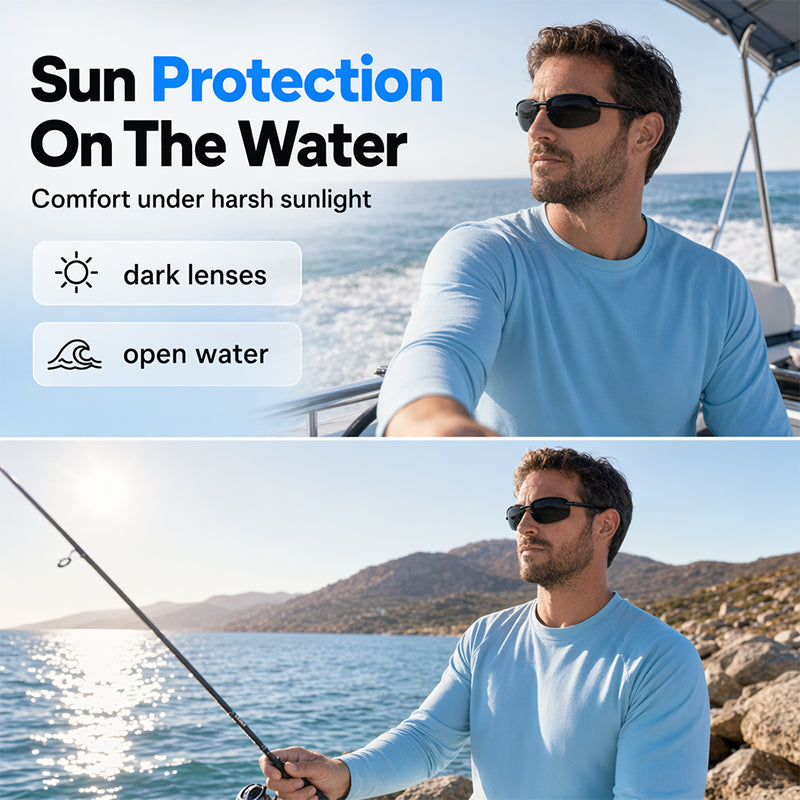 🥳2026 HOT SALE🥳💞50K+ SOLD!🎣🪄 50% OFF! Ultra‑Light Polarized Fishing Sunglasses – Only 15g, cuts glare, sees through water. All‑day comfort for lake & river! 🌊✨