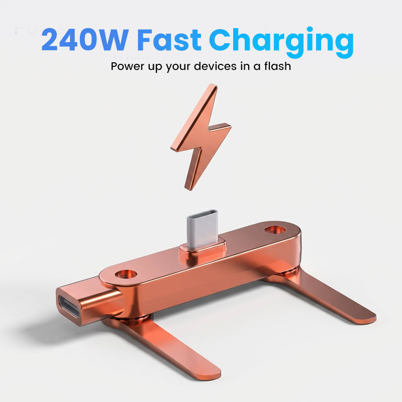 🥳2026 HOT SALE🥳💞50K+ SOLD!🔌🔄 50% OFF! Fast Charging Adapter with 360° Foldable Stand – 240W PD, rotates for portrait/landscape. No extra stand needed. Charge & watch hands‑free! 📱✨