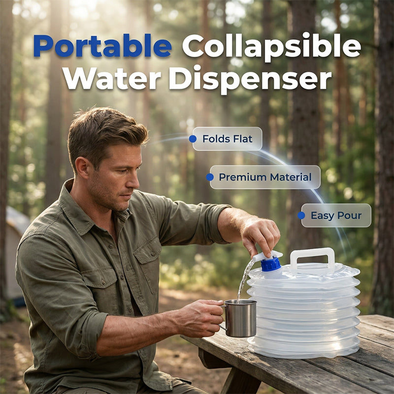 🥳2026 HOT SALE🥳💞50K+ SOLD!🚐💧 50% OFF! Collapsible Water Container with Spigot – Folds flat, stores small. Leak‑proof tap, easy pour. Perfect for camping & road trips! 🏕️✨