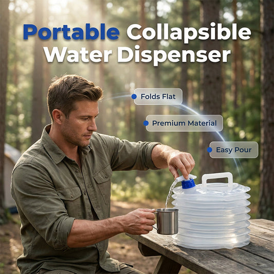 🥳2026 HOT SALE🥳💞50K+ SOLD!🚐💧 50% OFF! Collapsible Water Container with Spigot – Folds flat, stores small. Leak‑proof tap, easy pour. Perfect for camping & road trips! 🏕️✨