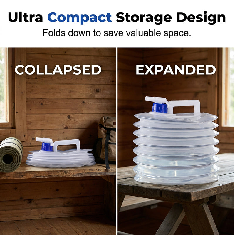 🥳2026 HOT SALE🥳💞50K+ SOLD!🚐💧 50% OFF! Collapsible Water Container with Spigot – Folds flat, stores small. Leak‑proof tap, easy pour. Perfect for camping & road trips! 🏕️✨