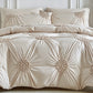 🥳2026 HOT SALE🥳💞50K+ SOLD!💤🌙 50% OFF! Elegant Tufted Floral Pinch Pleat Duvet Cover Set – Premium soft & breathable blend, timeless khaki tone. 35K+ sold – create your dream bedroom today! 🛏️✨