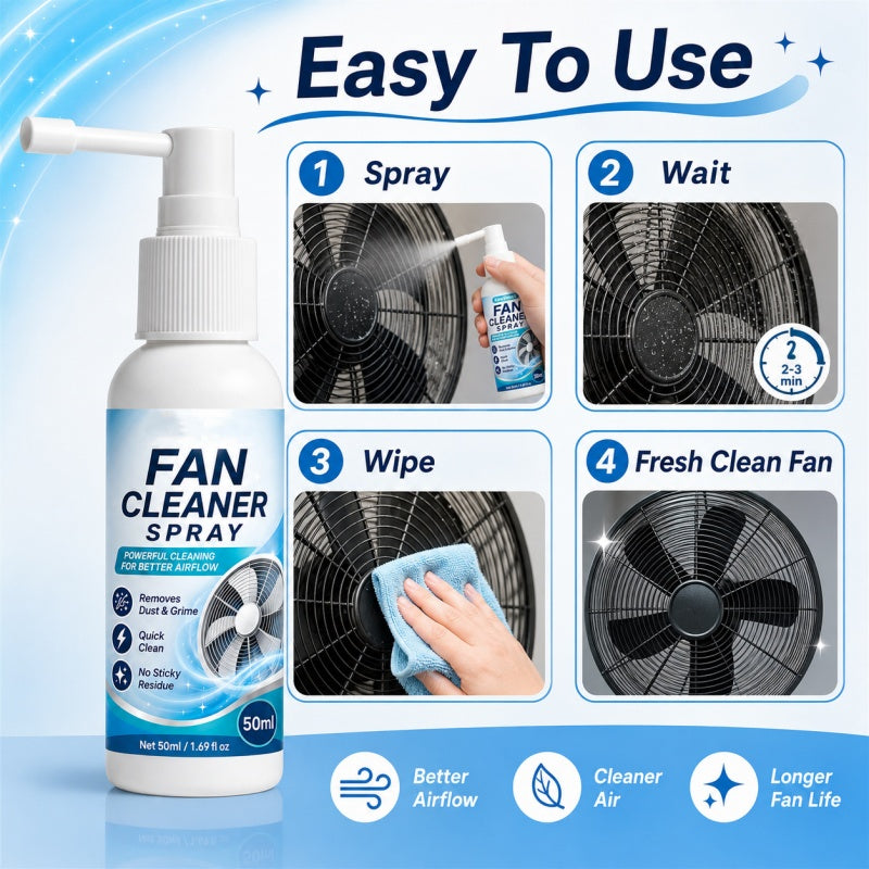 🥳2026 HOT SALE🥳💞50K+ SOLD!🌀🧼 50% OFF! Multi-Purpose Fan Cleaning Spray – Instantly dissolves dust & grime, no disassembly needed. Precision nozzle reaches tight spaces. Restores shine! ✨🛡️