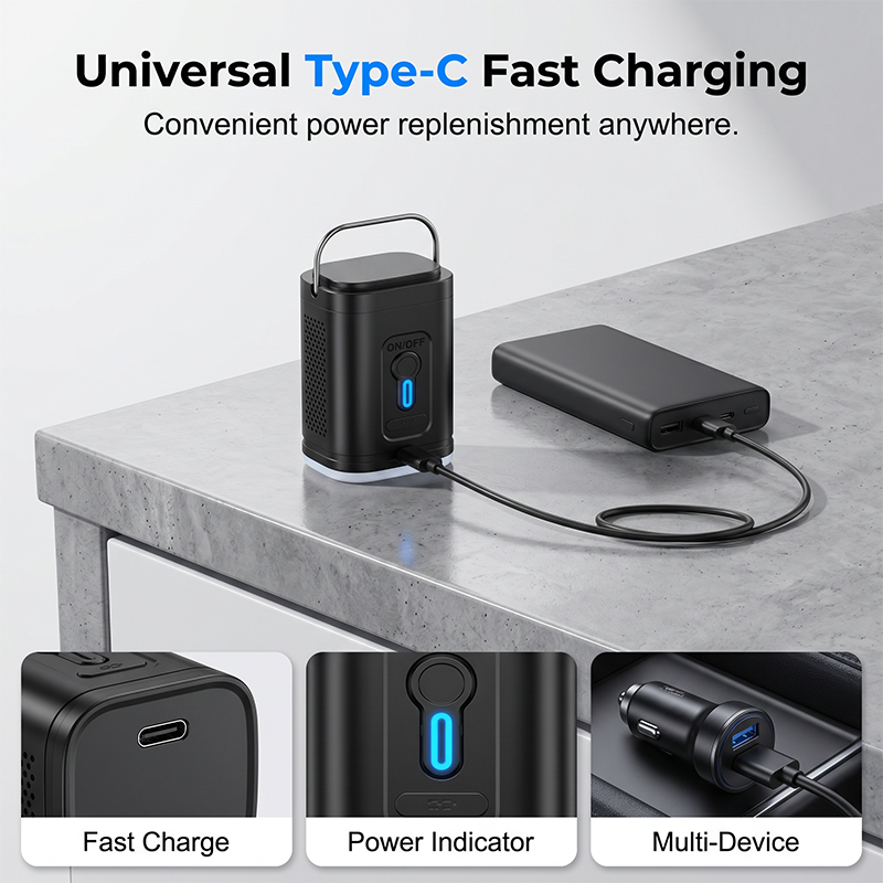 🥳2026 HOT SALE🥳💞50K+ SOLD!⛺🔋 50% OFF! Portable Outdoor Air Pump – Fits in your pocket, inflates mattresses, pools & tents. 5 nozzles, Type‑C fast charge. Adventure ready! 🏄✨
