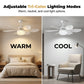 🥳2026 HOT SALE🥳💞50K+ SOLD!💡🌀 50% OFF! 2‑in‑1 Cooling LED Ceiling Fan – Light & fan in one, remote controlled. 3‑colour dimming, 3 speeds. Easy E27 screw‑in install! 🏠✨