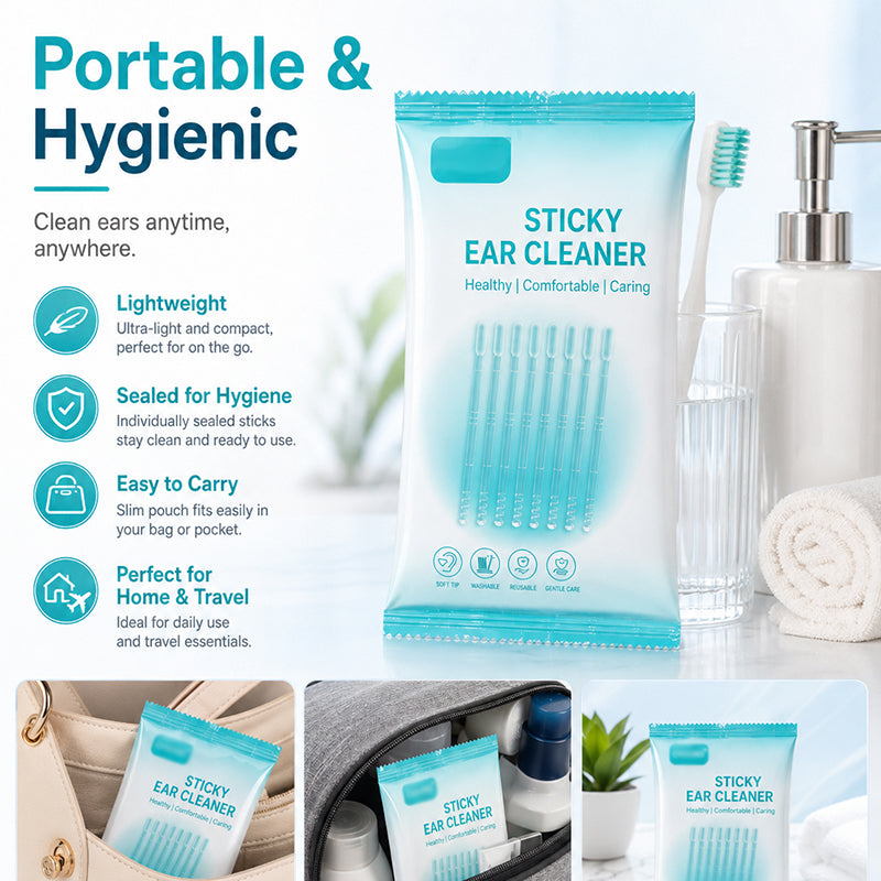 🥳2026 HOT SALE🥳💞50K+ SOLD!👂✨ 50% OFF! Gentle Sticky Ear Cleaning Sticks – Adhesive tip lifts dry earwax without scraping. Soft rounded ends, safe & comfortable. Reusable & hygienic! 🛡️💧