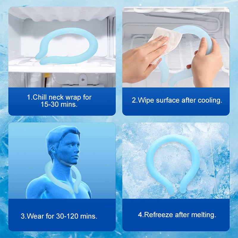 🥳2026 HOT SALE🥳💞50K+ SOLD!🧊🌿 50% OFF! Reusable Cooling Neck Wrap – PCM tech, 18℃ constant cool. No sweat, no drip. Freeze 15‑30 mins, stay cool for hours. A summer must! ☀️✨