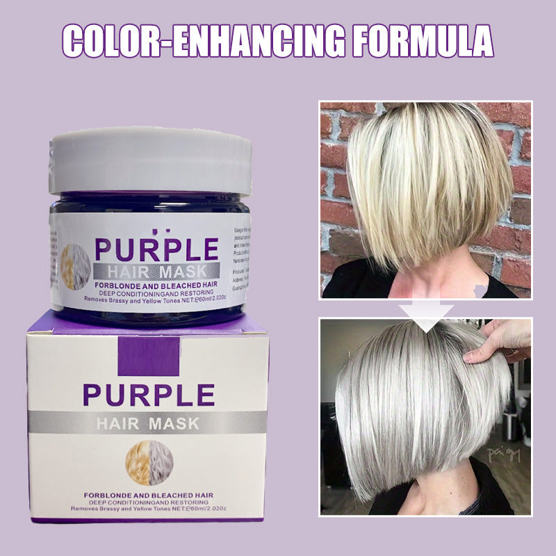🥳2026 HOT SALE🥳💞50K+ SOLD!💜✨ 50% OFF! Moisturizing Purple Hair Mask – Neutralises brassiness, boosts blonde & grey vibrancy. Deep hydration + lasting scent. Fade‑proof care! 🦋🌸