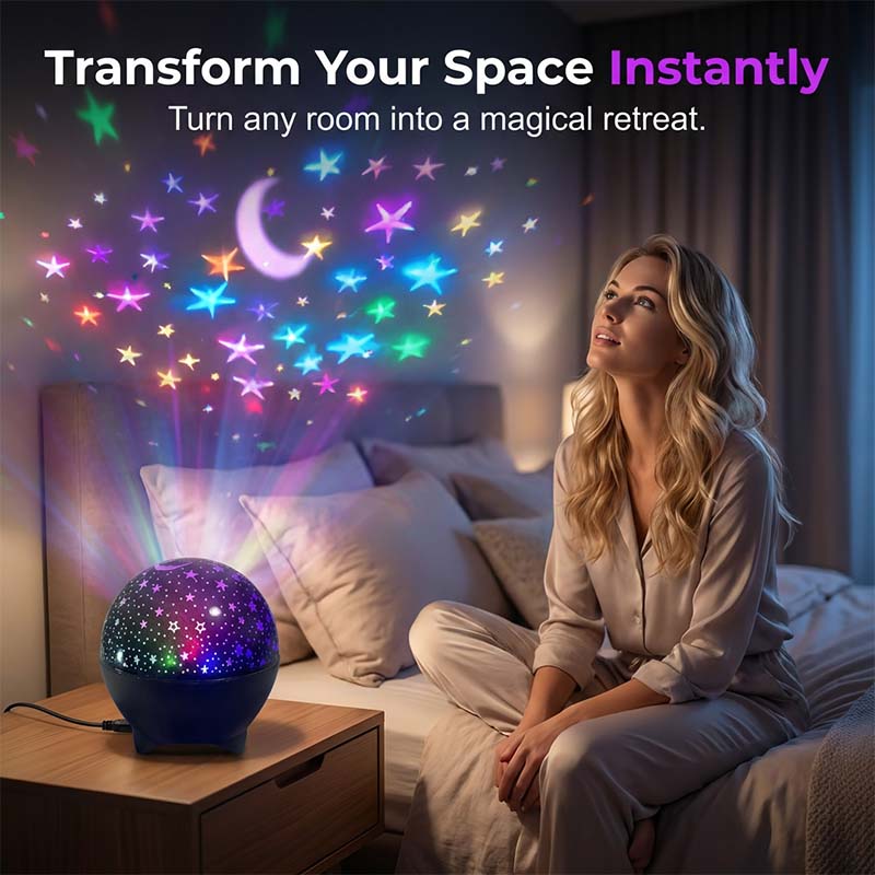 🥳2026 HOT SALE🥳💞50K+ SOLD!🌌✨ 50% OFF! USB LED Galaxy Projector Night Light – Sound‑sync, multiple colour modes. Projects stars, moons & festive themes. A mesmerising light show at home! 🎵💫