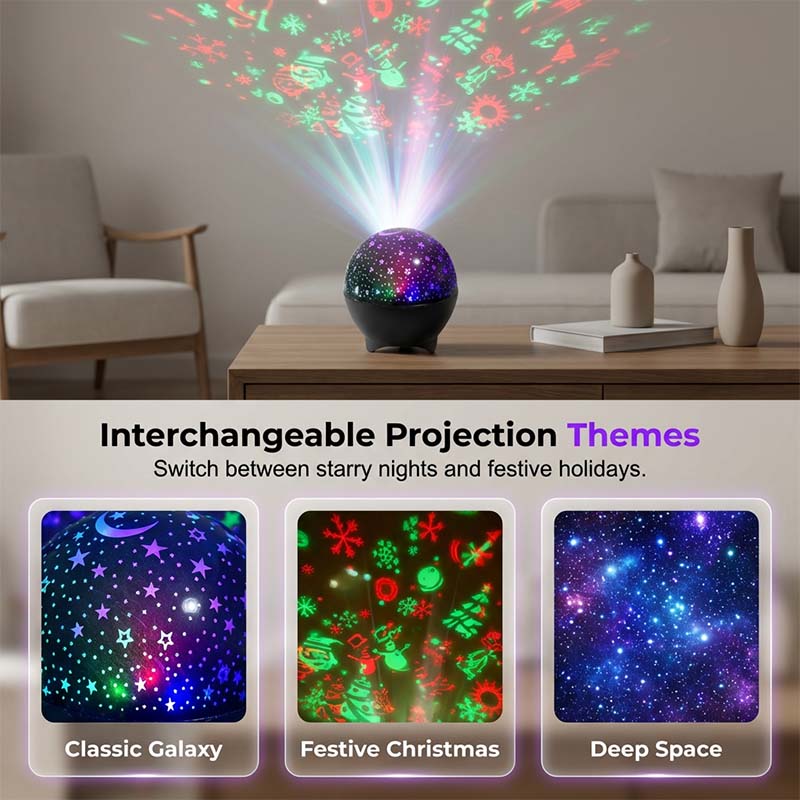 🥳2026 HOT SALE🥳💞50K+ SOLD!🌌✨ 50% OFF! USB LED Galaxy Projector Night Light – Sound‑sync, multiple colour modes. Projects stars, moons & festive themes. A mesmerising light show at home! 🎵💫