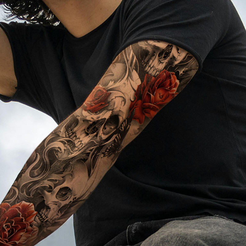 🥳2026 HOT SALE🥳💞50K+ SOLD!💪🎨 50% OFF! Large Full Sleeve Temporary Tattoos – Waterproof & sweatproof, realistic ink look. Easy 10‑sec application, safe & skin‑friendly. 🖤✨