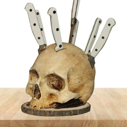 🥳2026 HOT SALE🥳💞50K+ SOLD!💀🔪 50% OFF! Creative Skull Resin Knife Holder – Durable, no installation needed, easy to clean. A bold statement piece for unique kitchens! 🏠✨