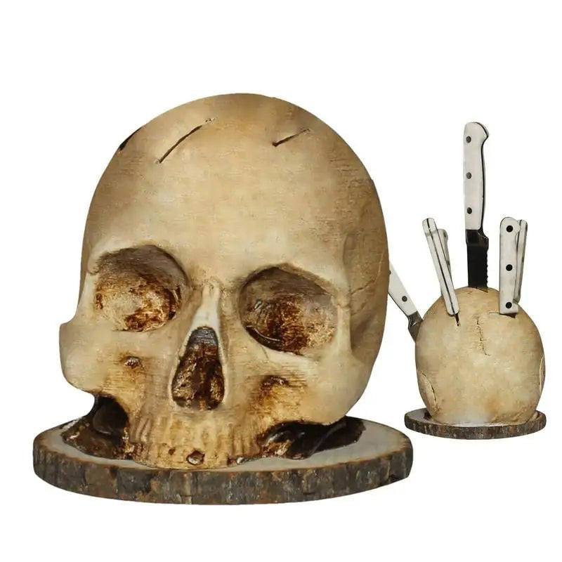 🥳2026 HOT SALE🥳💞50K+ SOLD!💀🔪 50% OFF! Creative Skull Resin Knife Holder – Durable, no installation needed, easy to clean. A bold statement piece for unique kitchens! 🏠✨