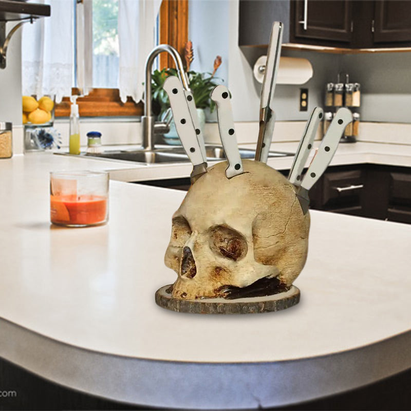 🥳2026 HOT SALE🥳💞50K+ SOLD!💀🔪 50% OFF! Creative Skull Resin Knife Holder – Durable, no installation needed, easy to clean. A bold statement piece for unique kitchens! 🏠✨