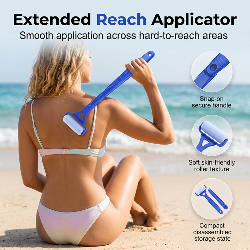 🥳2026 HOT SALE🥳💞50K+ SOLD!🧴✨ 50% OFF! Long Reach Back Applicator Roller – Smooth glide, curved ergonomic handle. Apply lotion & sunscreen to every spot – no twisting, no stretching! 🌀💪