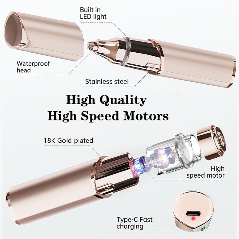 🥳2026 HOT SALE🥳💞50K+ SOLD!🪒🌸 50% OFF! 2‑in‑1 Facial Hair Remover & Eyebrow Trimmer – Gentle & painless, floating safety blade. Removes fine hair without nicks or redness. Sensitive skin friendly! ✨🌿