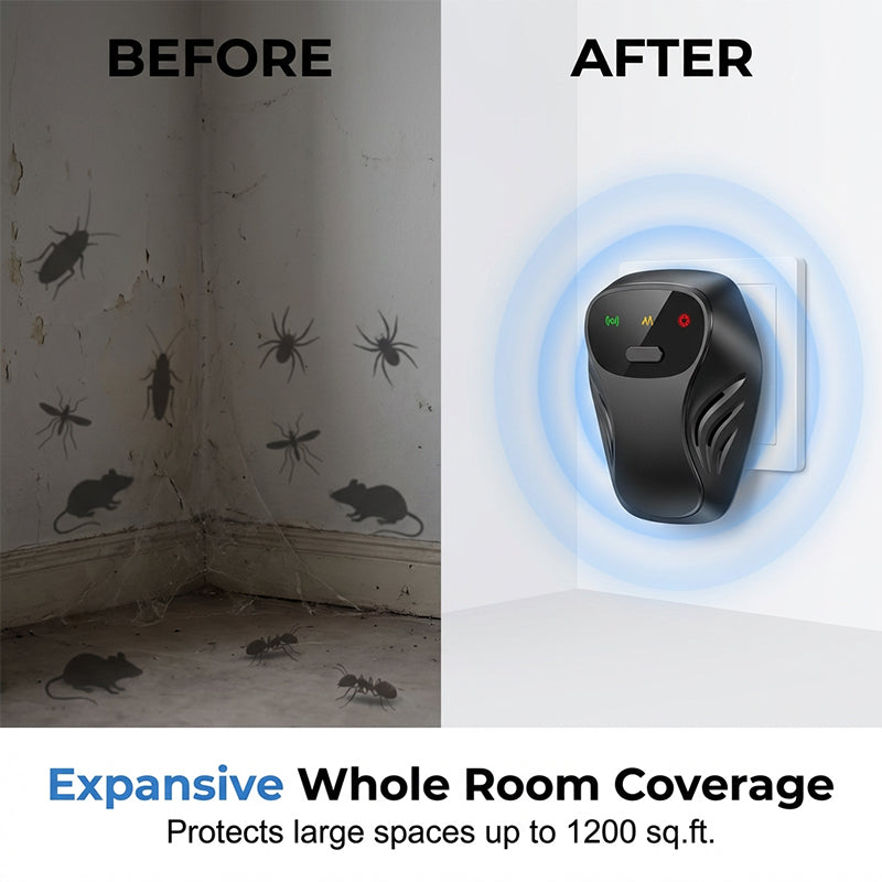 🥳2026 HOT SALE🥳💞50K+ SOLD!🦟🚫 50% OFF! Ultrasonic Pest Repeller – 4 modes, 360° dual speakers. No chemicals, no traps. Covers whole rooms – safe for family! 🏠✨