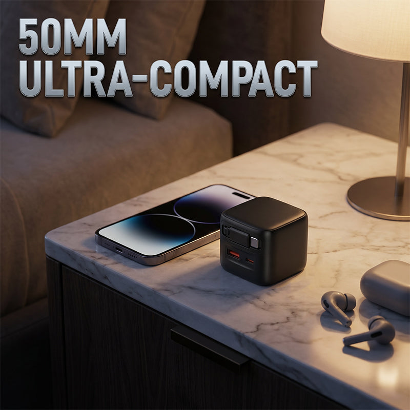 🥳2026 HOT SALE🥳💞50K+ SOLD!🔌🔄 50% OFF! 30W GaN Charger with Retractable Cable – Built‑in 70cm cord, auto retract. 3‑in‑1, ultra‑compact 50mm. No more tangled cables! 🎯✨