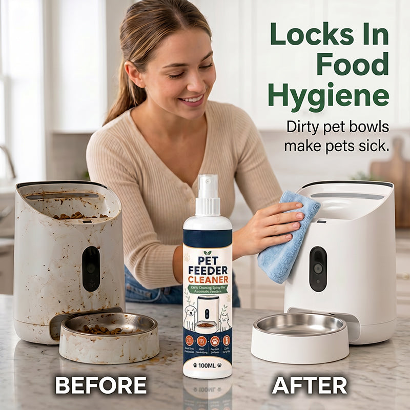 🥳2026 HOT SALE🥳💞50K+ SOLD!🐾🧼 50% OFF! Pet Feeder Cleaner Spray – Removes grease & dried food, eliminates odours. Safe for plastic, steel & ceramic. Includes towel! 🧴✨