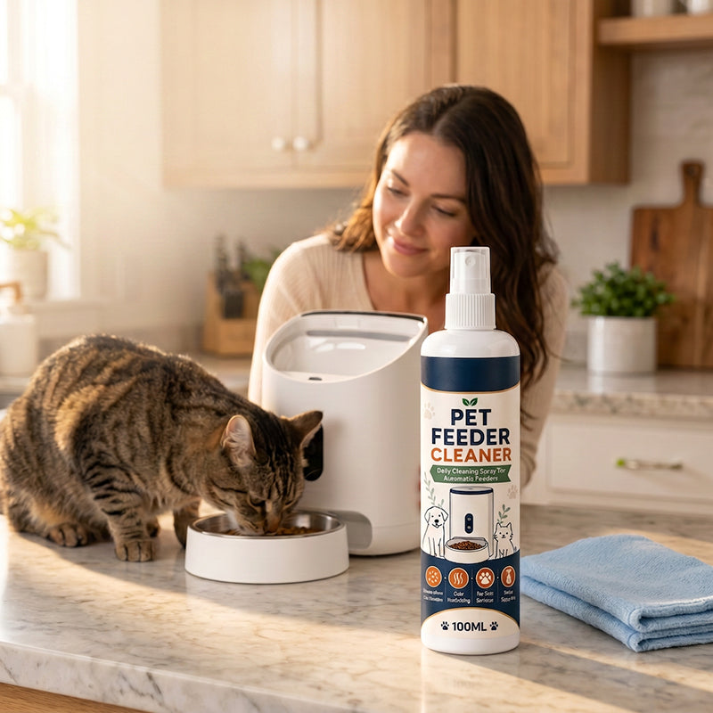 🥳2026 HOT SALE🥳💞50K+ SOLD!🐾🧼 50% OFF! Pet Feeder Cleaner Spray – Removes grease & dried food, eliminates odours. Safe for plastic, steel & ceramic. Includes towel! 🧴✨
