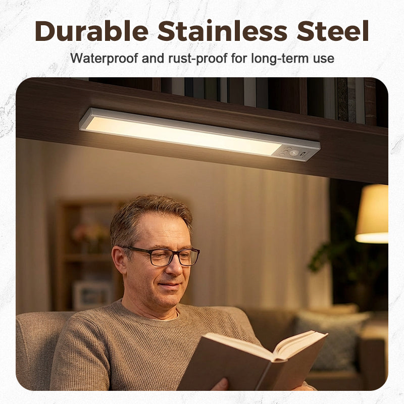 🥳2026 HOT SALE🥳💞50K+ SOLD!💡🛡️ 50% OFF! Motion Sensor Under Cabinet Light – Auto‑on when you walk in, 120° sensing range. 3 colour temps & 5 brightness levels. Magnetic install – no screws! 🔋✨