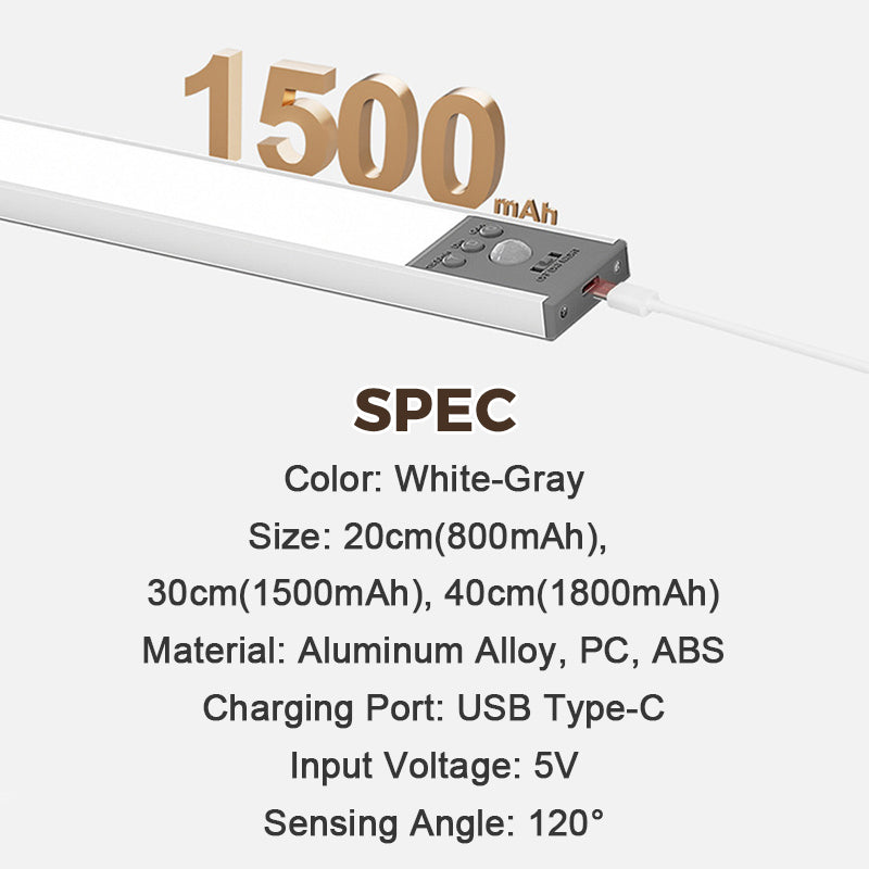🥳2026 HOT SALE🥳💞50K+ SOLD!💡🛡️ 50% OFF! Motion Sensor Under Cabinet Light – Auto‑on when you walk in, 120° sensing range. 3 colour temps & 5 brightness levels. Magnetic install – no screws! 🔋✨