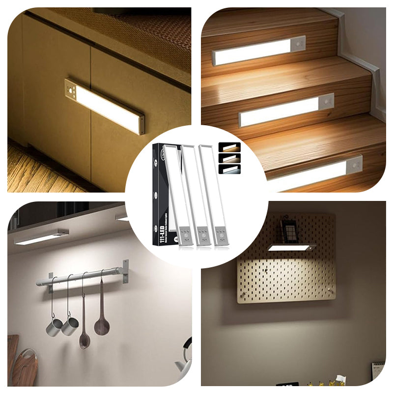 🥳2026 HOT SALE🥳💞50K+ SOLD!💡🛡️ 50% OFF! Motion Sensor Under Cabinet Light – Auto‑on when you walk in, 120° sensing range. 3 colour temps & 5 brightness levels. Magnetic install – no screws! 🔋✨