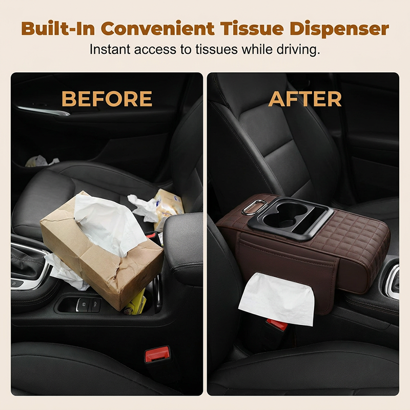 Multifunctional Car Console Storage Box & Armrest