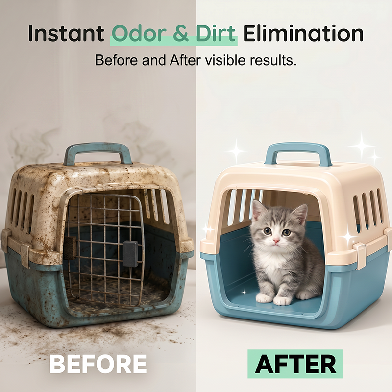 🥳2026 HOT SALE🥳💞50K+ SOLD!🐱🧼 50% OFF! Portable Cat Carrier Cleaner Spray – Fast‑acting, non‑toxic formula. Removes odours & stains instantly. Safe for plastic & fabric! 🛡️✨