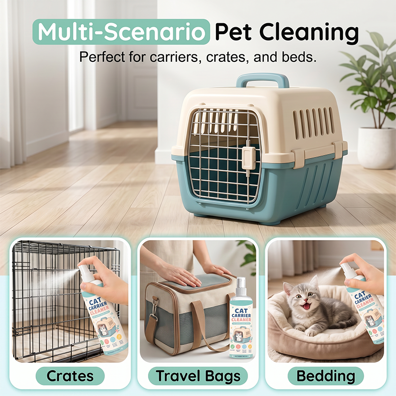 🥳2026 HOT SALE🥳💞50K+ SOLD!🐱🧼 50% OFF! Portable Cat Carrier Cleaner Spray – Fast‑acting, non‑toxic formula. Removes odours & stains instantly. Safe for plastic & fabric! 🛡️✨