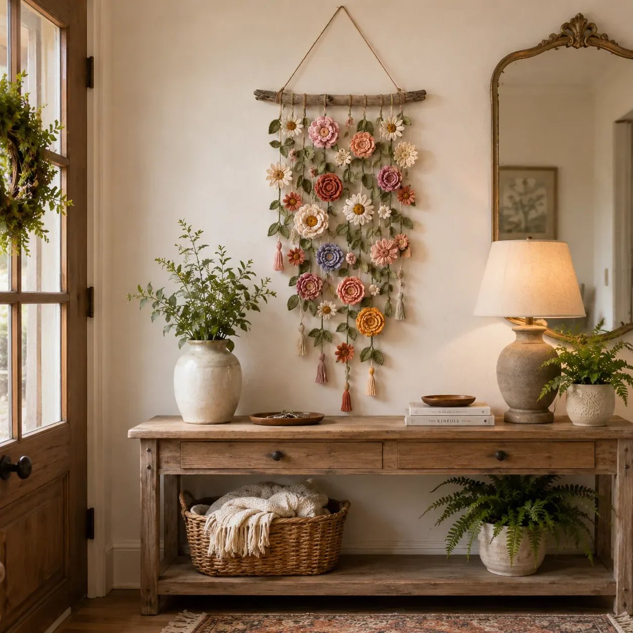 🥳2026 HOT SALE🥳💞50K+ SOLD!🌸🌿 50% OFF! Crochet Flower Wall Hanging Decor – Handmade boho floral design, tassel accents & rustic wooden branch. Adds warmth & charm to any room – instant cosy upgrade! 🏡✨