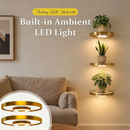 🏆🥳2026 HOT SALE🥳💞50K+ SOLD! 💡🏠 50% OFF! Floating Wall Shelf with Built-in Ambient LED Lighting – Last Day Special £9.99! Warm glow highlights plants & décor. Buy more, save more – a stylish upgrade for any room! ✨🛋️