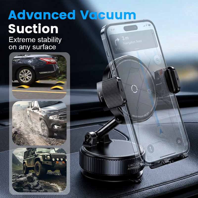 🥳2026 HOT SALE🥳💞50K+ SOLD! 🚗📱 50% OFF! Adjustable Magnetic Car Mount – Vacuum suction base for secure hold on bumpy roads. 24 N55 magnets – strong grip through most cases. 1080° rotation – perfect angle every time! 🛡️✨