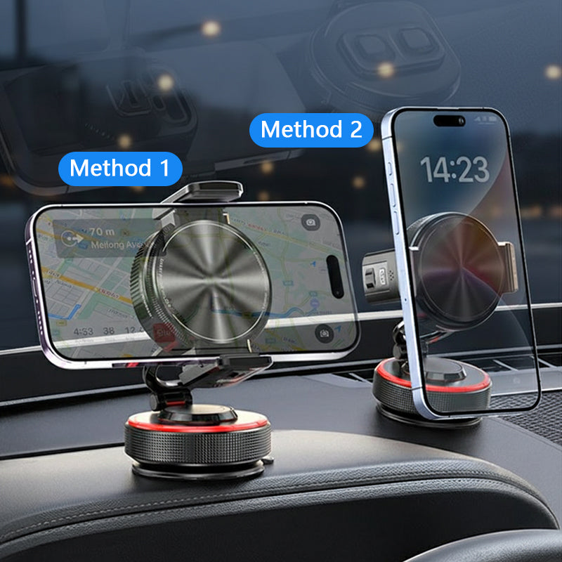 🥳2026 HOT SALE🥳💞50K+ SOLD! 🚗📱 50% OFF! Adjustable Magnetic Car Mount – Vacuum suction base for secure hold on bumpy roads. 24 N55 magnets – strong grip through most cases. 1080° rotation – perfect angle every time! 🛡️✨