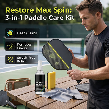 🥳2026 HOT SALE🥳💞50K+ SOLD!🎾🧽 50% OFF! Portable Pickleball Paddle Cleaner Kit – Restores original grit & spin. Biodegradable spray, microfiber cloth & sponge included. Play with confidence! 🏆✨