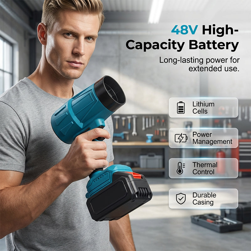 🥳2026 HOT SALE🥳💞50K+ SOLD! 🍂💨 50% OFF! High-Velocity Cordless Blower – 48V battery, 1100W power, clears leaves & debris fast. Ergonomic & versatile for garden, car & workshop! 🔋💪