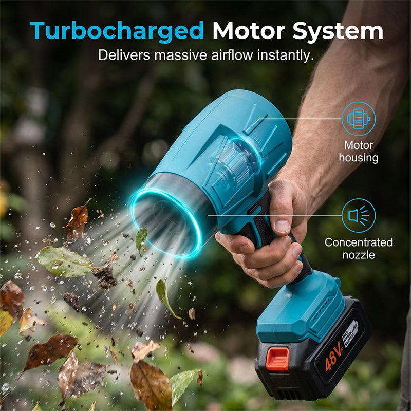🥳2026 HOT SALE🥳💞50K+ SOLD! 🍂💨 50% OFF! High-Velocity Cordless Blower – 48V battery, 1100W power, clears leaves & debris fast. Ergonomic & versatile for garden, car & workshop! 🔋💪