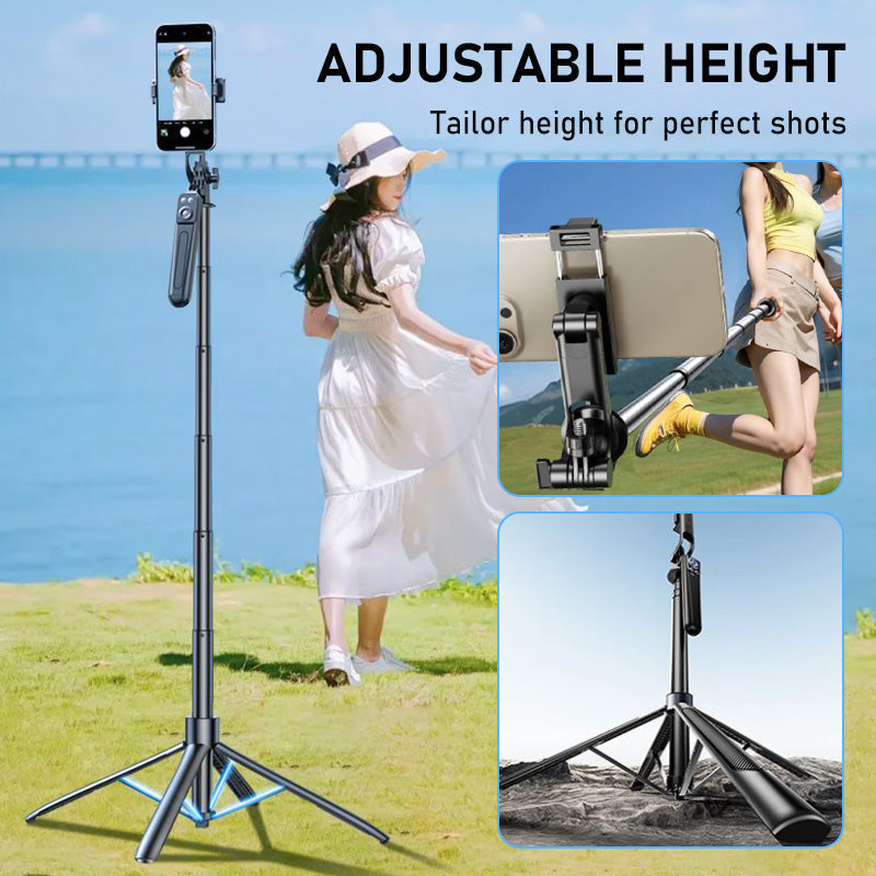 🥳2026 HOT SALE🥳💞50K+ SOLD!📱🦵 50% OFF! 4‑Legged Selfie Stick – One‑button pop‑up, stable 4‑leg base & 180cm extension. Perfect for family photos – no more awkward angles! 🎥✨