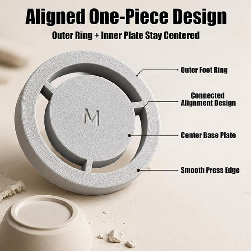 🥳2026 HOT SALE🥳💞50K+ SOLD!🏺✨ 50% OFF! Pottery Foot Ring Template – Quick centering, 5 sizes for cups to bowls. 3‑step press & shape. Perfect for beginners & hobbyists! 🌀🛠️