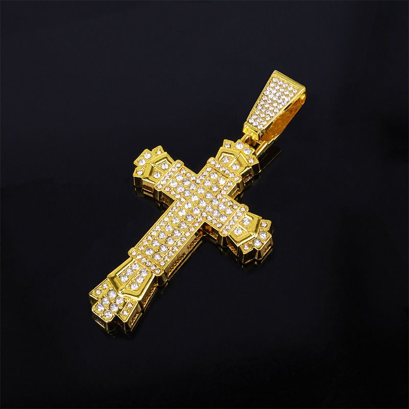 🥳2026 HOT SALE🥳💞50K+ SOLD! 💎✨ 50% OFF! Full Rhinestone Hip‑hop Bold Cross Pendant Necklace – Dazzling crystal cross, chunky chain design. A true statement piece for street style & special occasions – shine like a star! 🌟💛