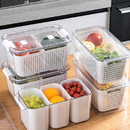 🥳2026 HOT SALE🥳💞50K+ SOLD!🍓🥬 50% OFF! Fresh Produce Storage Container – Vent system regulates airflow & humidity, keeps veg & fruit fresh longer. Adjustable dividers – no more squashed or soggy food! 🏠✨