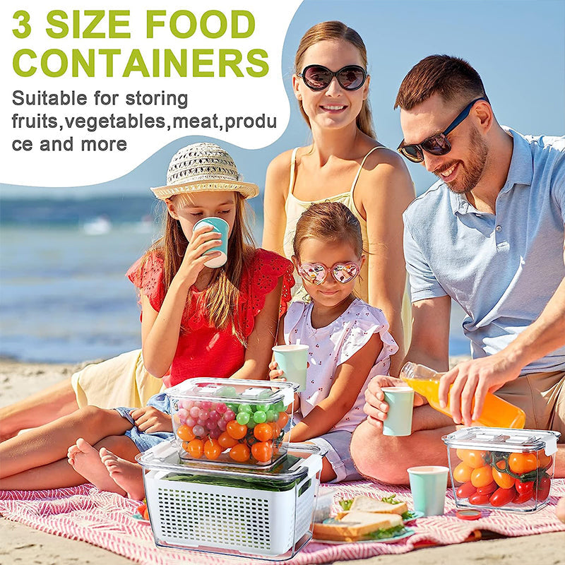 🥳2026 HOT SALE🥳💞50K+ SOLD!🍓🥬 50% OFF! Fresh Produce Storage Container – Vent system regulates airflow & humidity, keeps veg & fruit fresh longer. Adjustable dividers – no more squashed or soggy food! 🏠✨