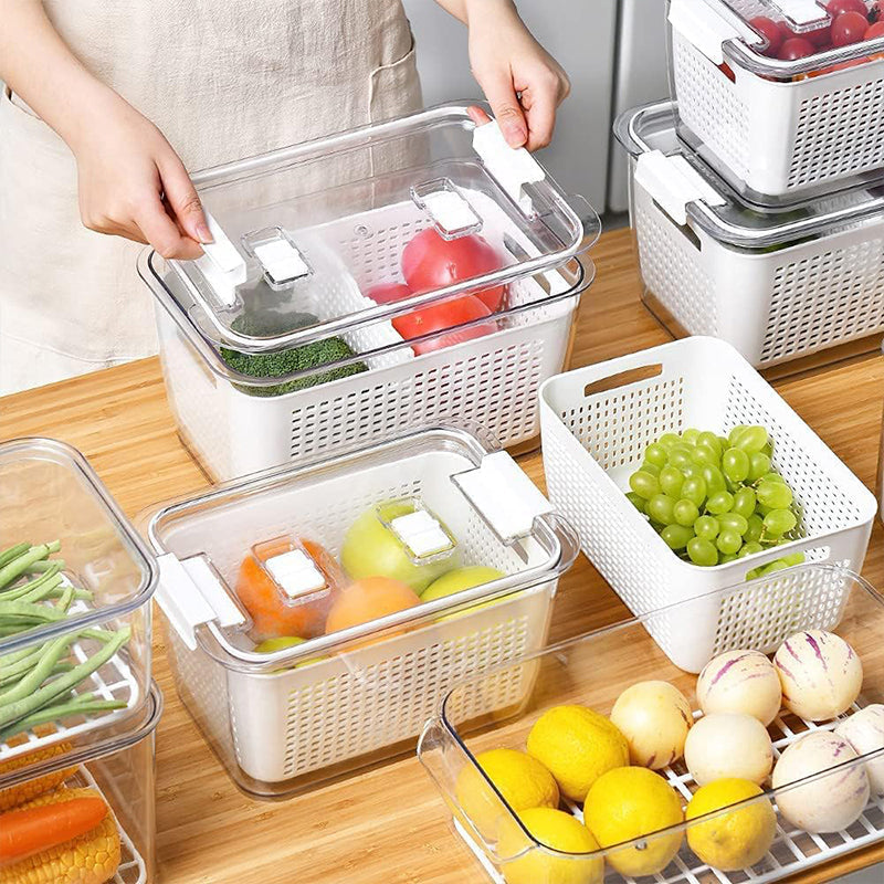 🥳2026 HOT SALE🥳💞50K+ SOLD!🍓🥬 50% OFF! Fresh Produce Storage Container – Vent system regulates airflow & humidity, keeps veg & fruit fresh longer. Adjustable dividers – no more squashed or soggy food! 🏠✨