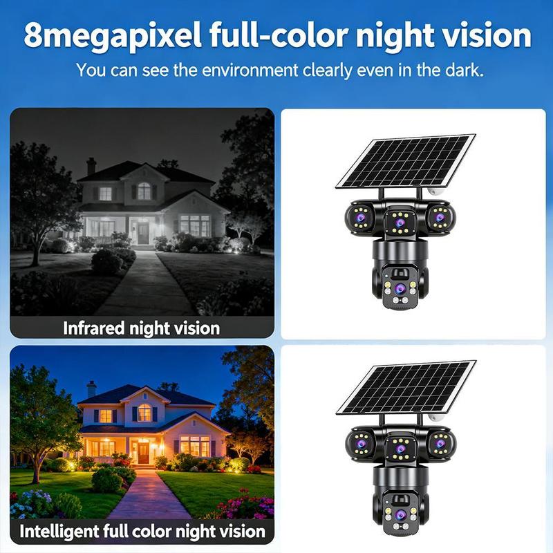 🥳2026 HOT SALE🥳💞50K+ SOLD!☀️📹 50% OFF! Solar-Powered Multi-Angle Security Camera – 360° PTZ, full‑color night vision & motion alerts. No wiring, no electric bills – monitor your home from anywhere! 🏡✨