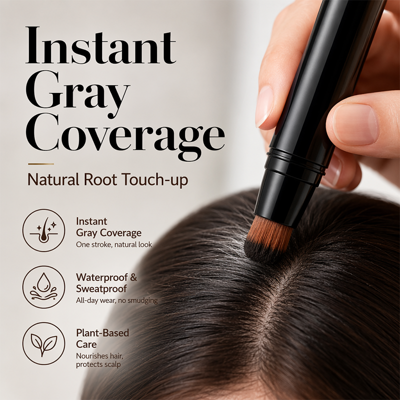 🥳2026 HOT SALE🥳💞50K+ SOLD!⏰🖊️ 50% OFF! Instant Gray Cover Hair Pen – Botanical formula, precise brush. Covers roots & sideburns in seconds – no salon needed! 🌿✨