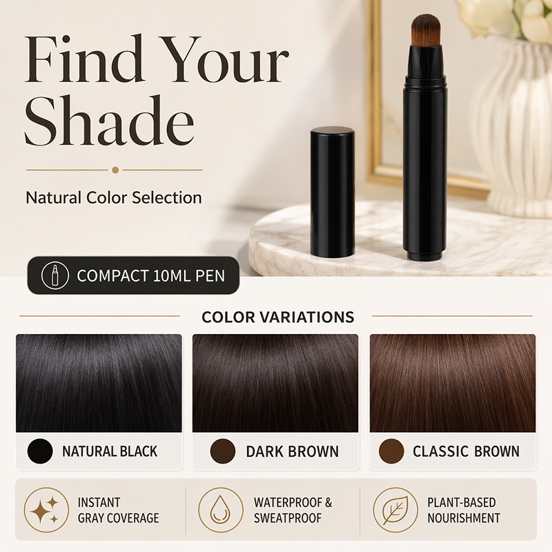 🥳2026 HOT SALE🥳💞50K+ SOLD!⏰🖊️ 50% OFF! Instant Gray Cover Hair Pen – Botanical formula, precise brush. Covers roots & sideburns in seconds – no salon needed! 🌿✨